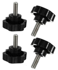 Four Pack Top Shelf M10X25MM Star Clamping Knobs With 38Mm Plastic Handles For Industrial Machinery and Tooling Applications. Black knobs.