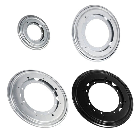 Heavy Duty Rotating Swivel Turntable Plate With 360 Degree Smooth Bearing Pro Grade Lazy Susan, silver and black finish