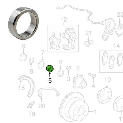Rear Axle Bearing Retainer Inner Right Left Plug And Play Replacement Compatible With Toyota Land Cruiser And Tundra 42423 34040 illustrated diagram