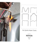 Close-up of 600Pcs Car Repair Welding Staples Kit Assorted for Bumper Repair beside repair process image