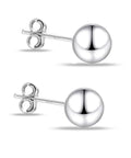 Sterling Silver Ball Stud Earrings 5mm For Women Hypoallergenic Lightweight Classic Round Studs 925 Certified Earrings For Sensitive Ears Everyday Minimalist Jewelry, 925 back view