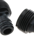 Close-up view of Three Quarter Inch Quick Connect Garden Hose Fittings Set No Fuss Ten Pack Male Plastic Hose Connectors, ABS material.