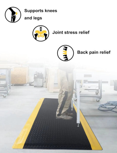 All Day Grind Ready Ergonomic Anti Fatigue Floor Mat Packs Next Level Cushioning And ESD Safe Traction Sturdy Contour Design Pure Leg Relief For Home Shops Or Counters Black 50 X 100 Cm