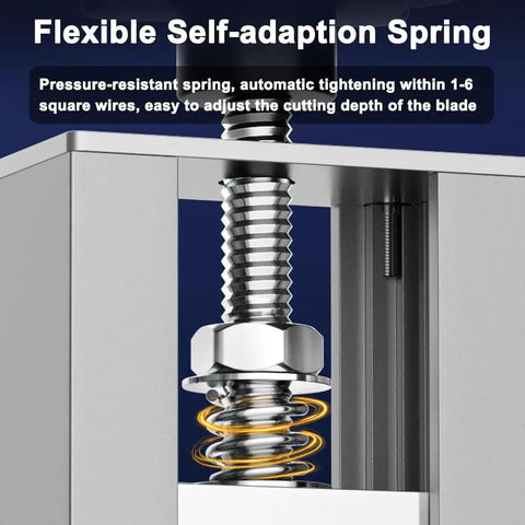 Detail of the flexible self-adaption spring on Beast Drill Powered Wire Stripping Machine For Copper Recycling With Hand Crank 0.06 To 1 Inch Range Portable Aluminum Frame Peeler Heavy Duty Scrap Wire Cutter For Home Shop