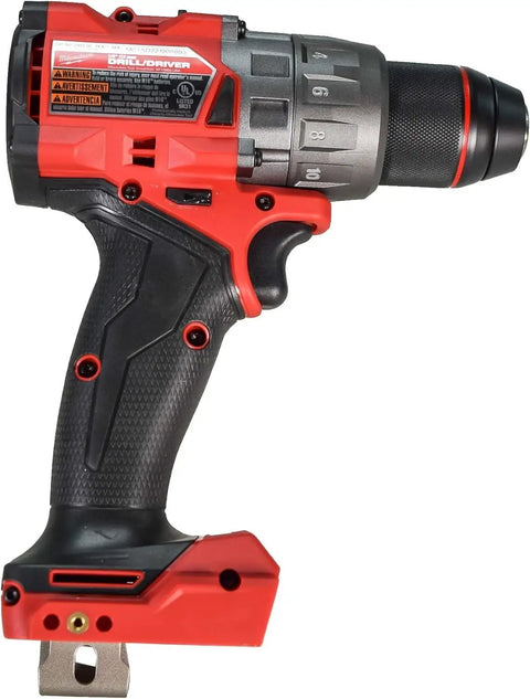 18V Cordless Drill Driver With Half-Inch Chuck, Pro-Grade Brushless POWERSTATE Motor, M18 FUEL, Tool Only in side view