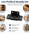 L Shape Furniture Joint Braces Kit White 8 Piece Set No Fuss With Screws Heavy Duty Metal Corner Brackets For Reinforcement