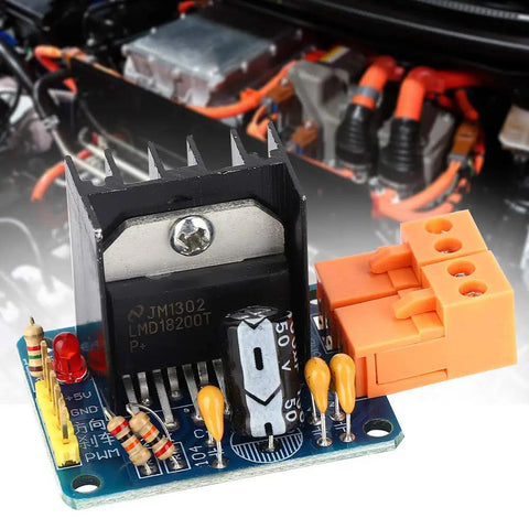 Motion Control Module With Adjustable PWM Speed Regulation, H Bridge DC Motor Driver 3A 75W With Power Indicator For Precise Spin And Direction, DIY Friendly Plug And Play Speed Tuning Of DC Motors, blue PCB with heatsink and terminal block