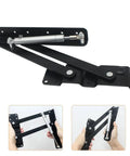 Black Folding Spring Table Hinge Set, 2 Pack, lifting mechanism for liftable coffee tables, desks, sleek modern furniture