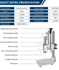 Diagram of Pro Grade Heavy Duty Aluminum Alloy Manual Punching Press For Precision Riveting, Punching, Cutting, and Sealing