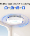 Keep Your Pad Secure With This Smoke Detector And Air Quality Monitor Sporting A Ten Year Runtime Super Bright Display Fast Reaction Sensors No Drama Setup Immediate Emergency Alerts Built Strong For Everyday American Home Safety Needs, 360° monitoring smoke detector mounted on ceiling.