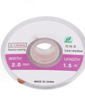 Coil of Professional Desoldering Solder Wick Braid 5 Pack High Efficiency Copper Braided Wicks, 2mm width, 1.5m length