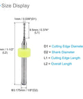 Pro Grade Tungsten Carbide PCB Drill Bits Set Of Ten With One Eighth Inch Shank And One Millimeter Cutting Edge Size Display