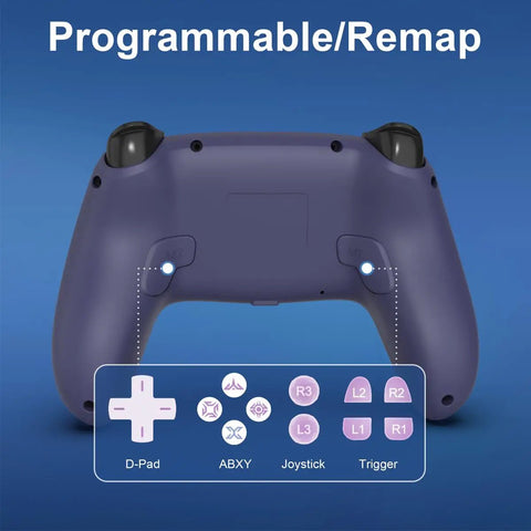 Wireless PS5 Controller With Dope Back Paddles And Dual Vibration For PS5 Pro Slim And PC back view showing programmable buttons.