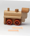 Miniature Wooden T Shaped Pin Nails Set For Crafts And Woodworking 20 Pcs Great For Fine Detail Work Like Train Wheel Models Solid Wood Pins For Precise Assembly DIY Ready shown with wooden train model