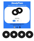 Beefy M8 Flat Fender Washers 16mm Outer Diameter 8mm Inner Diameter 1.5mm Thick Black Zinc Plated Steel Set Of 100 For Screws And Bolts