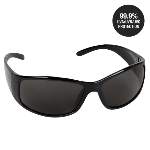 Elite Safety Glasses 12 Pack Smoke Lenses Black Frame Unisex Shooting Sunglasses For Men And Women 99.9 UVA UVB UVC Protection For Range Outdoor And Everyday Use