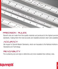 Aluminum Meter Stick Ruler 39.37 Inch Metric And English Dual Scale with precision and accuracy details displayed prominently.