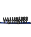 12-Piece One Quarter Inch Square And Hex Drive Magnetic Universal 6-Point Impact Socket Set for impact wrenches.