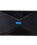 Hassle Free Mini UPS Battery Backup For Router And Modem 8800mAh US Plug, top view showing sleek black design and blue indicator.