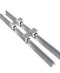 Two Pack SBR12 300mm Linear Rails With Four SBR12UU Sliding Blocks CNC Rail Kit For Automated Machines And Equipment Great For CNC Routers Milling 3D Printers And Robotic Setups Easy Mount And Dismount High Precision Durable Chrome Plated Steel And