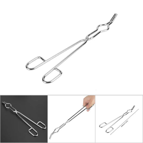 Top Tier Heavy Duty Stainless Steel Crucible Tongs With Non Slip Paws And Rock Solid Beaker Clamps For Zero Sweat High Heat Chemistry Lab Tasks Daily Featuring Aircraft Class Rivet Construction, 250mm stainless steel tongs.