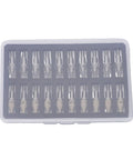Watch Hand Presser Kit With 20 Interchangeable Pins And Scratch Proof Stainless Steel Pusher in a clear plastic case
