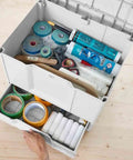 Open Sys3 Combo M Drawer Systainer With Front Access In A Tower Pro Grade Tool Organizer showing tools and inserts