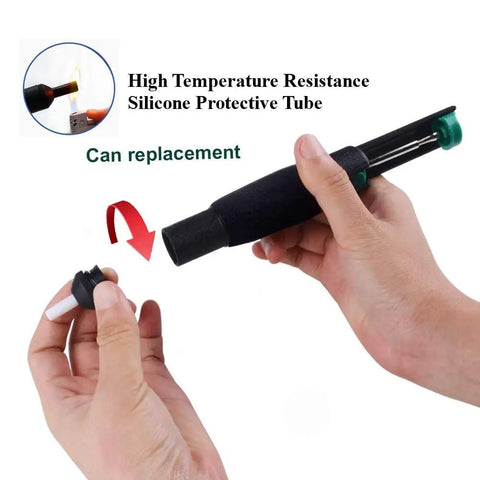 4 In 1 Desoldering Kit For DIY Electronics With Vacuum Pump, Spare Nozzle, Solder Sucker, Solder Wick And Desoldering Braid, High Temperature Silicone Tube 15cm, Solder Removal Tool For Electronics Repair And PCB Kits