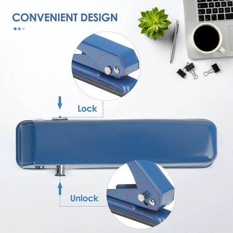 Handy One Quarter Inch Hole Punch For Paper And Craft Projects 20 Sheet Capacity Slim Handheld Punch with lock mechanism