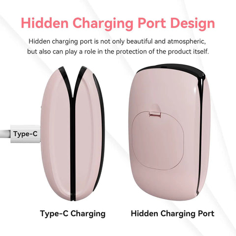 Rechargeable Pulse Oximeter With Real Time SpO2 And Pulse Rate Readouts showing hidden Type-C charging port and design