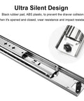 Ultra silent 22 Inch Heavy Duty Drawer Slides 250 Lb Full Extension Side Mount Ball Bearing Rails 1 Pair with rubber pad