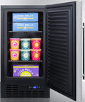 Game-Changing Solid Stainless Steel Upright Freezer With Smooth Frost-Free Operation And Smart Digital Thermostat Keeping gelato and ice cream organized.