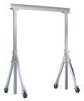 Heavy Hitter Aluminum Gantry Crane With 4000 Lb Capacity, 15 Ft. X 8 Ft. Adjustable Span, smooth maneuverability on wheels.