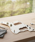 Prewired Pickguard Assembly With Knobs And Toggle Wiring Harness Aluminum Plate Retro Offset Layout For DIY Luthiers Ready To Install Control Panel Scratch Plate Solder Time Saver, brushed gold aluminum with knobs