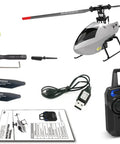 C129 V2 RC Helicopter For Adults And Beginners, Super Easy 4 Channel 2 4GHz Remote Control Aircraft with accessories and manual