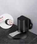 Hidden Modern Door Stops Made Of Red Bronze Stainless Steel Magnetic Holders That Slam Proof Doors And Protect Walls In Homes Offices Apartments Perfect For Your Room Decor With Strong Magnet Catch - close-up of installation with adhesive backing.