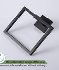 2 Pack Matte Black Stainless Steel Towel Ring And Shower Towel Hanger Set with anti-rotation base design