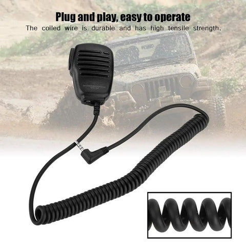 Hands Free Speaker Microphone With 3.5mm Interface For VX Radios Unidirectional Pick Up Clip On Design with coiled wire