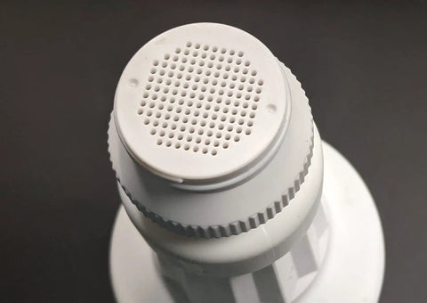 1L White ABS Filter Cap For Floetrol Jug Cap Keeps Paint Clump Free, No Nylons Or Rubber Bands Needed, No Fuss, No Mess, Upgraded Cap For Cleaner Mixing And Easy Pouring, Works In Addition To The Original Cap, close-up view showing filter holes on top of cap
