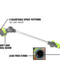Garden Nozzle With 28 Inch Watering Wand, 3 Pattern Adjustable Sprays Jet Mist Shower, 180 Degree Rotating Head, ZillaGreen