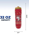 NFL Football Squeeze Bottle 32 Ounce Hydration Bottle For Sports Kids And Adults Easy Squeeze Design