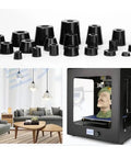 Black Rubber Furniture Pads For Chairs And Tables No Slip Floor Protectors with round leg caps in a living room setting.