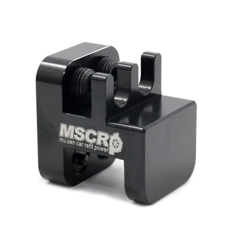 Clip Style Master Link Press Tool For Motorcycle Chains 520 525 530 Aluminum Alloy Construction Easy On Off Master Link Plates Fits All 5 Series Chains Not Ideal For 530 Install Without Light Grinding Adjustment, black aluminum tool close-up