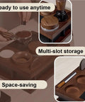 Rock Solid Premium Heavy Duty Solid Wood Espresso Knock Box With Huge Capacity And Multi Slot Layout showcasing multi-slot storage.