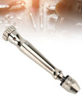 Needle Nose Hand Drill Set With Ten PCB Mini Drill Bits For Resin Clay Crafting Micro Twist Drill Bits shown close-up