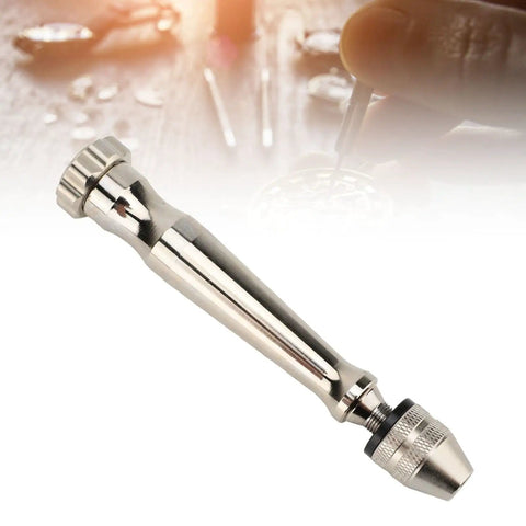Needle Nose Hand Drill Set With Ten PCB Mini Drill Bits For Resin Clay Crafting Micro Twist Drill Bits shown close-up