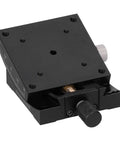 60x60mm Linear Stage Actuator With Manual Goniometer For Precision Alignment, Aluminum alloy black anodized finish
