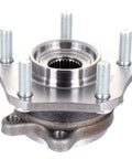 Front view of Hub Bearing Assembly 2 Piece Front Axle Left Right With ABS Tone Ring Sensor Fits Nissan Qashqai Rogue 5 Lug Wheel Hubs