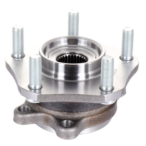 Front view of Hub Bearing Assembly 2 Piece Front Axle Left Right With ABS Tone Ring Sensor Fits Nissan Qashqai Rogue 5 Lug Wheel Hubs