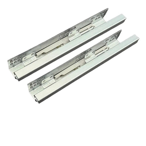 2 Section Hidden Undermount Drawer Slides For Bottom Mounted Concealed Installation Smooth Full Extension Rails, two metal rails